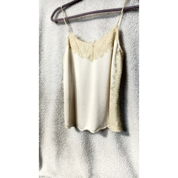 Club Monaco Womens Ivory V-Neck Lace Camisole Tank Top Size S/P Spaghetti Straps - Picture 7 of 10